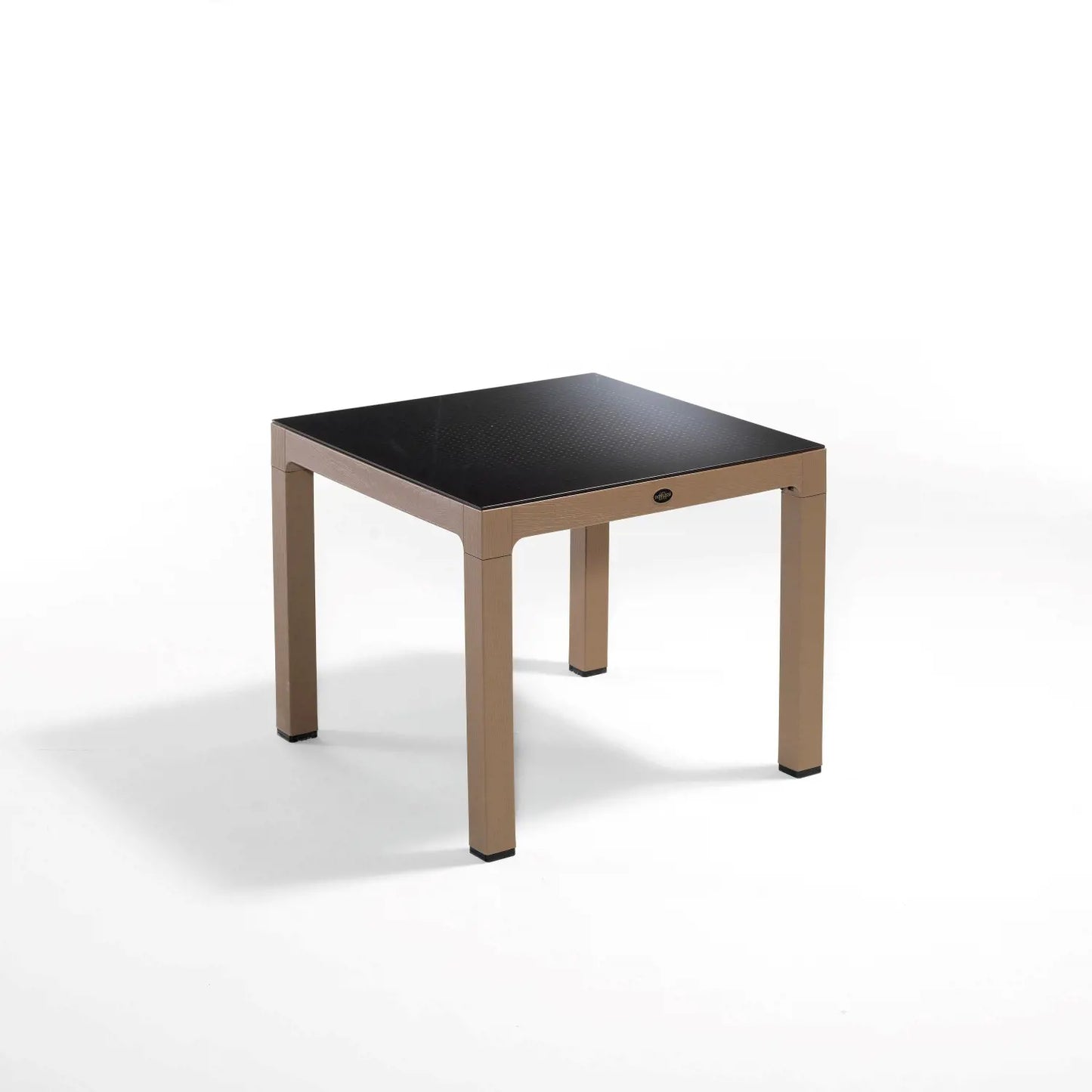 Novussi Wood Table 90x90 Dotted Glass Table